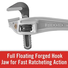 RIDGID 14&Prime; Aluminum Offset Pipe Wrench for Tight Space/Overhead Application