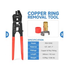 iCrimp IWS-1807CN PEX Crimping Tool Kit with PEX Crimpers, PEX Tubing Cutter,&hellip;