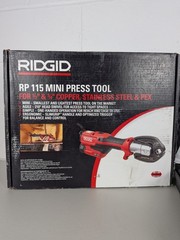 RIDGID RP 115 Mini Press Tool Kit 1/2 in to 3/4 Copper Stainless and 1 Battery