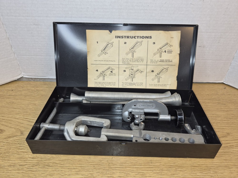 Craftsman Vintage Flaring Tool Set With Steel Box And Spring Tubes