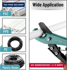 Bates- PEX Pipe Cutter, Cuts up to 1-1/4&Prime;, Tube Cutter 1/8&Prime;-7/8&Prime;, PTFE Seal Tape
