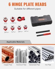 Portable Ratchet Pipe Threader Kit with 6 Dies, 1/4&Prime; to 1-1/4&Prime; NPT, Plumbing Too
