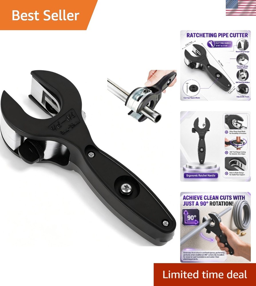 Ratcheting Pipe Cutter, 2-in- Close Quarters Tubing Cutter Tool 5/6&Prime; to -/8&Prime;,&hellip;