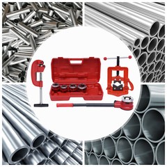 Pipe Threader Ratchet Typeand5 Dies Set Pipe Cutter Threading Tool 1/2&Prime; Up to 2&Prime;