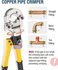 Hydraulic Copper Tube Fittings 1/2, 3/4, 1&Prime; Press Crimping Tool Kit Pex Pipe Cri