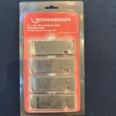 Rothenberger 00218 Pipe Threading Dies, Npt Stainless Steel, 1/2 To 3/4 In