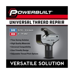 Powerbuilt Universal Thread Repair Tool 5/32&Prime; &ndash; 3/4&Prime; SAE / 4-19mm Metric, Fix&hellip;