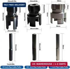 3Pcs PVC Pipe Threader Tool Kit,Dual-Function Internal & External Tube Thread Cu