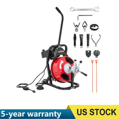 3/8 Inch 50FT Portable Auto Feed Drain Cleaner Machine Sewer Snake Auger