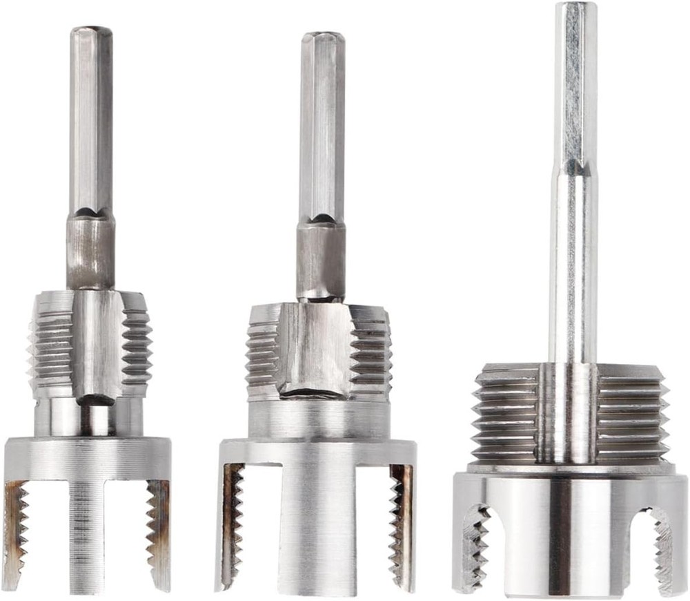 3Pcs PVC Pipe Threader Kit 1/2&Prime; 3/4&Prime; 1&Prime; NPT, Integrated Internal & External Pipe