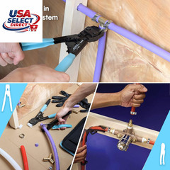 Pex Crimping Clamp Tool Kit with Pipe Cutter & 30 Stainless Steel Clamps