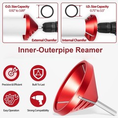 2-in-1 PVC Pipe Chamfer & Deburr Tool Manual Pipe Reamer 0.92&ndash;3.89&Prime;OD CPVC Pipe