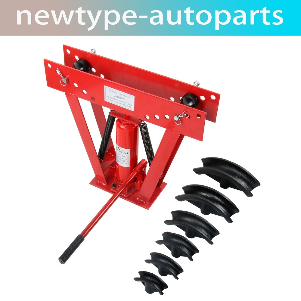 12 Ton Pipe Bender Manual Hydraulic w/6 Dies Piping Bending Exhaust Tube Tools
