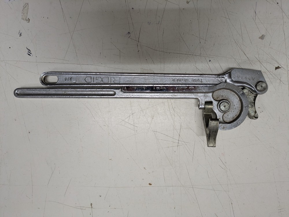 The Ridge Tool Co Ridgid Pipe Tube Bender 1/2 No. 398 Made USA Chrome Clean