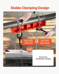 VEVOR Pipe Welding Vise, 1/2&Prime; to 8&Prime; 15.4 x 3.7 x 3.1 in, Red & Black & Silver