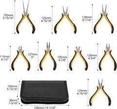 Jewelry Pliers Set, 8-Piece Mini Jewelry Making Tool Kit with Storage Bag, Flat