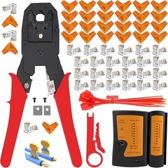 TAIWAIN RJ45 Network Crimp Tool Set CAT5 CAT6 Crimper Wire Stripping Crimping Cu