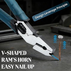 Heavy-Duty 9-in-1 Cutting Pliers with Wire Cutter, Stripper, Crimper & Nail Pull