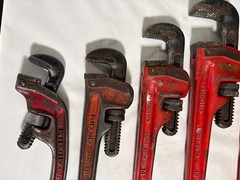 Ridgid 24&Prime; 18&Prime; 14&Prime; 12&Prime; ＆ 10&Prime; Offset H.D. Pipe Wrenches Ridge Tool Elyria OH USA