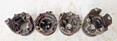 (x3) Reed 1/2&Prime;, 1&Prime;, 1-1/2&Prime; Die Heads & (x1 Unbranded 1-1/4&Prime; Die Head Holds 2&Prime;x2&Prime;