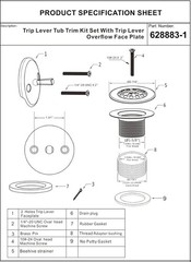 Matte Black Trip Lever Tub Trim Kit Set with 3 x 0.5 x 3 inches, Matt