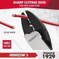ARROW 9.5&Prime; Wire Crimping Tool & Cutter, Thick Dip-Grip Handle, CR-V Steel, Red