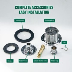 VATTNO Tub Drain Kit 1-7/8&Prime; Bathtub Strainer for American Chrome