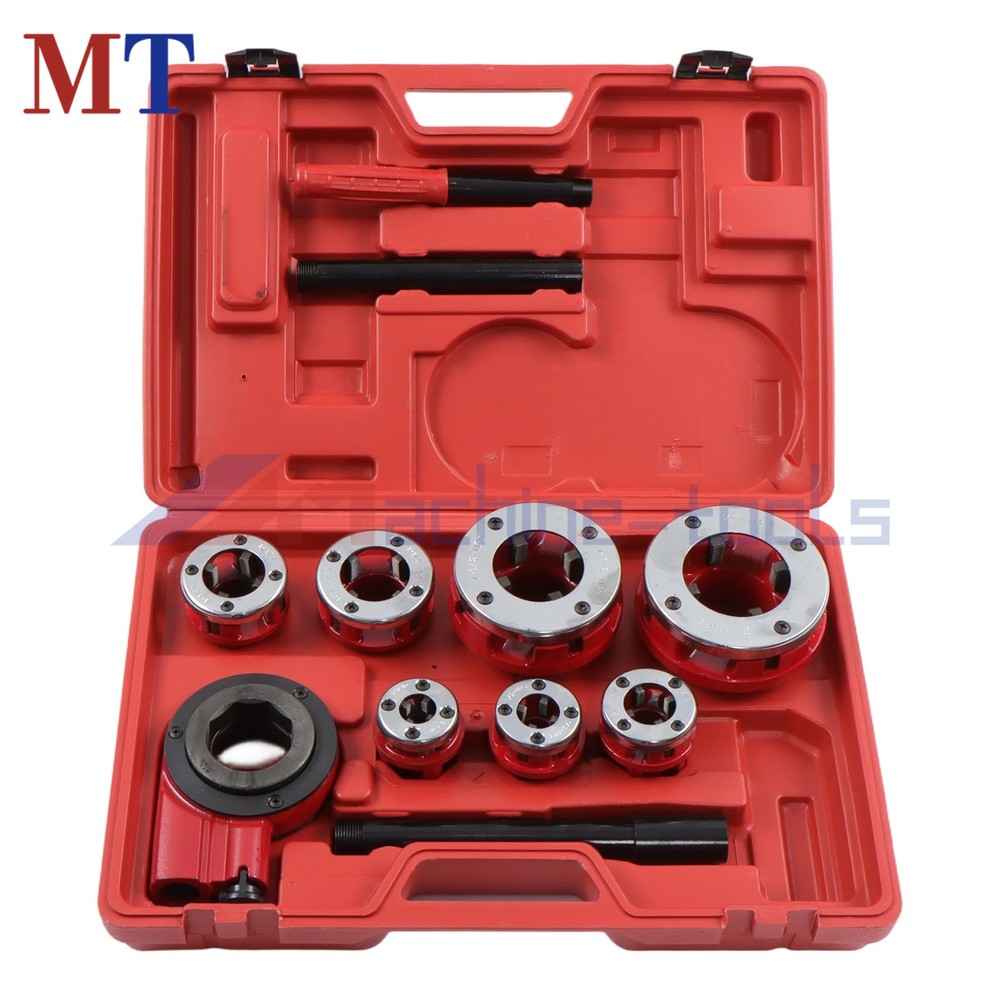 7 Size W/ Handle BSPT Pipe Threader Pipe Threader Threading 3/8&Prime; To 2&Prime; Dies Set