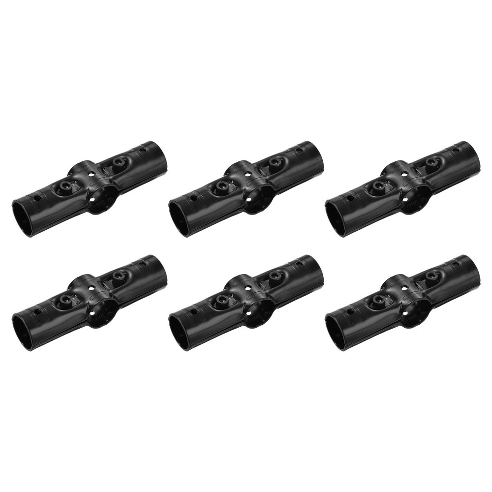 6 Sets Pipe Clamp Connector, 128 x 31mm End Rail Clamps Fit 1.1&Prime; OD, Black