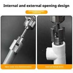 PVC Pipe Threader Cutting Kit Integrated Internal & External Pipe Threading-Tool