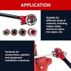 Ratchet Pipe Threader Kit Ratcheting Pipe Threading Tool Set 5 Dies