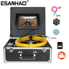 1000TVL Drain Sewer Camera 512hz Self-leveling DVR Pipe Inspection Camera 20m