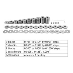 HFS(R) Spacer Block Set Bearing Steel 36pc &plusmn;0.0001&Prime;, 3/4&Prime; Diameter,1/4-28 Thread