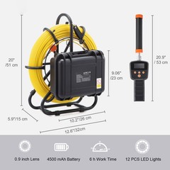 Drain Pipe Camera 300ft Cable 512Hz Locator 9in LCD 16GB