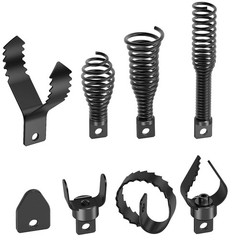 Drain Snake Drill Attachments,8-Piece Cleaner Combination Cutter Black