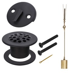 PRIMSOPH Trip Lever Overflow Faceplate Tub Drain Trim Kit with Matte Black