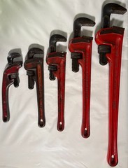 Ridgid 24&Prime; 18&Prime; 14&Prime; 12&Prime; ＆ 10&Prime; Offset H.D. Pipe Wrenches Ridge Tool Elyria OH USA