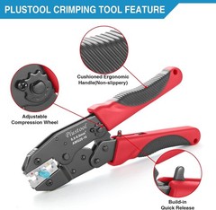 Crimping Tool for Heat Shrink Connectors AWG22-10, Ratcheting Wire Terminal Crim