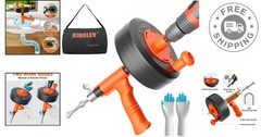 Durable Drain Cleaning Solution: 25ft Steel Auger with Manual & Power Options