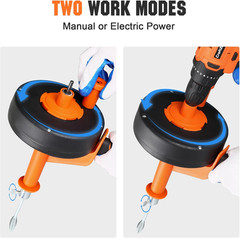 Drain Auger 25 Ft,Plumbing Snake with Drill Adapter,Pipe Clog Remover for Kitche