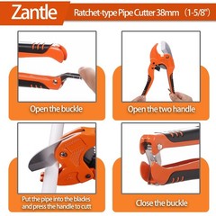 Ratchet Pipe Cutter PEX PVC PPR Plastic Hose Plumbing 158 Inch Orange