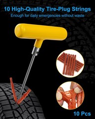 Tire Repair Kit with Plugs, Heavy Duty for Car, ATV, Motorcycle, Truck, 19 Pc