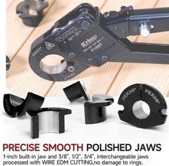 Icrimp Angle Head PEX Crimping Tool Kit for 3/8,1/2,3/4,1-Inch with Copper Ring