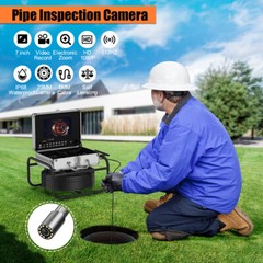 30M Sewer Camera Pipe Inspection Camera 512HZ Self Leveling Endoscope 9&Prime; DVR