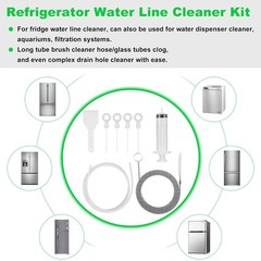 8 PCS Refrigerator Drain Cleaning Tool &ndash; Fridge Water Line Cleaner Kit with Long