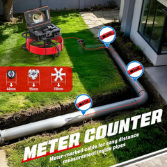 200FT Sewer Camera with 9&Prime; HD Screen, 1080P, 32GB, Self-Leveling, 5100mAh Batter