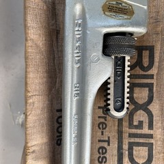 New Old Stock RIDGID Aluminum Straight 14&Prime; Pipe Wrench, 814, Heavy Duty USA Made