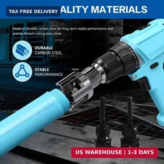 3Pcs PVC Pipe Threader Tool Kit,Dual-Function Internal & External Tube Thread Cu
