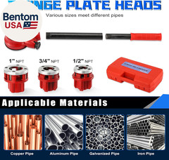 Pipe Threader Ratchet Kit， Manual Ratcheting Pipe Threading Tool Set with 3 NPT