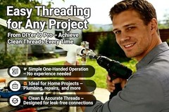4-in-1 PVC Pipe Threader Kit for 1/2&Prime; & 3/4&Prime; Pipes, Electric Drill Compatible To